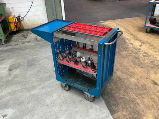 CNC-Werkzeugwagen mit konischen Werkzeughaltern